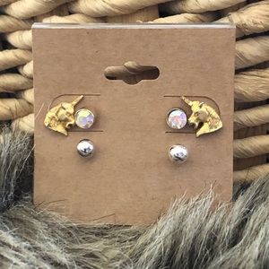Vintage lot of three pairs stud post earrings